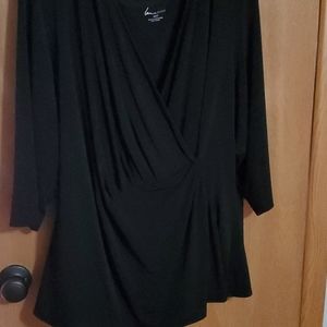 3/4 black Faux wrap shirt